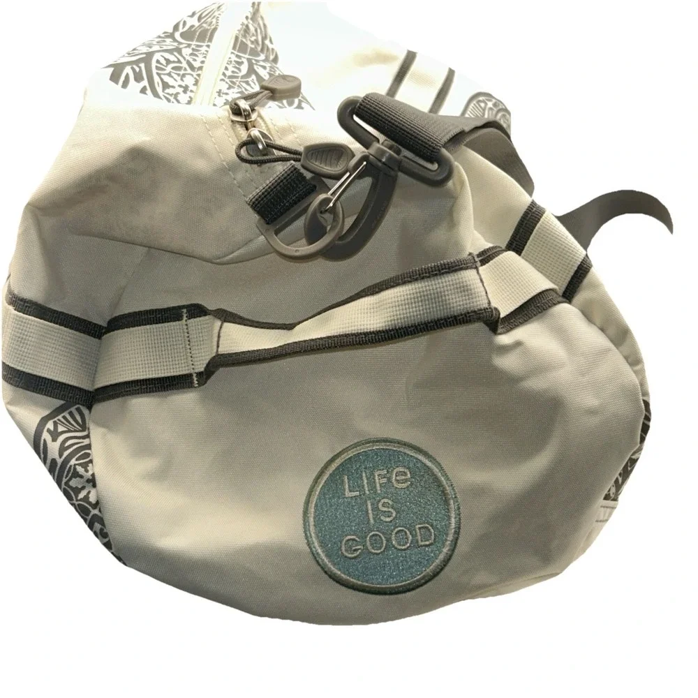 New Life Is Good x High Sierra Mandala Cargo Duffle Bag Zip Putty White #753